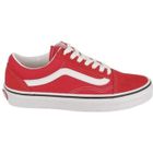 Basket - ZZZOOLIGHT - OLD SKOOL - Femme - Rouge - Cuir - Lacets - Plat