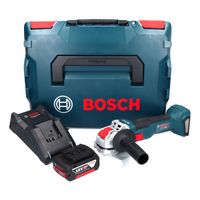 Bosch GWX 18V-10 Meuleuse d'angle sans fil Professional 18 V 125 mm X-LOCK Brushless + 1x Batterie 5,0 Ah + Chargeur + L-Boxx