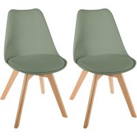Lot de 2 chaises style scandinave Baya Atmosphera - Couleur: Chaise Baya kaki-kaki$Vert