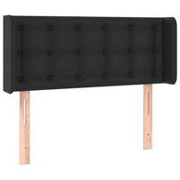 Tête de lit accessoire couchage chambre à coucher meuble capitonne avec rebord lateral 103 par 16 par 78/88 synthetique noir