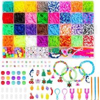 Bandes Elastique pour Bracelets, 2500+ kits de Bracelets élastiques colorés pour Bracelets à Tisser