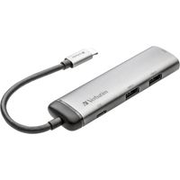 VERBATIM 49140 USB-C Multiport Hub USB 3.1/USB 3.0 x 2/HDMI metallique