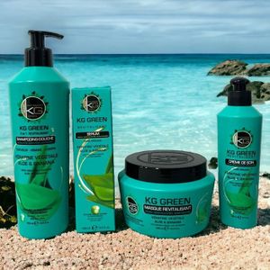 SHAMPOING Pack Keragold Green REVITALISANT - Shampoing Douche 500ml / Masque 500ml / Sérum 100ml/ Creme de soin 200ml