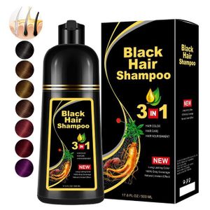 ANTI-CHUTE CHEVEUX Black Hair Dye Shampoo for Gray Hair 3 in 1, Natur