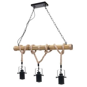 LUSTRE ET SUSPENSION Lampe à suspension lustre corde de bambou vintage 