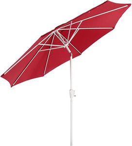 PARASOL Parasol de jardin Ø 2,7m inclinable polyester/aluminium 5kg rouge