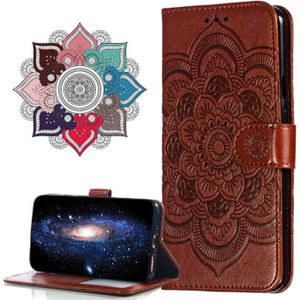 Coque Huawei Y6,Coque Huawei Honor 4A,Gaufrage Trèfle Fleur Floral Motif Housse Cuir PU Housse Etui Coque Portefeuille Protection supporter Flip Case Etui Housse Coque pour Huawei Y6/Honor 4A,Marron 