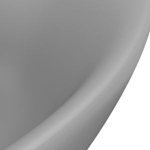 LAVABO - VASQUE Lavabo ovale en céramique gris clair mat avec trop