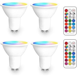 AMPOULE - LED iLC Ampoule Led MR16 GU10 RGB Spot Culot led Changementde Couleur, Ampoules Led RGBW Dimmable Blanc chaud (2700K)