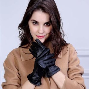 Hommes Femmes Entièrement Matelassée Mitaines Gants en cuir véritable