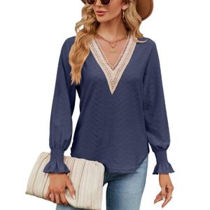 Pull Femme Vintage Motif Géométrique Et Dentelle - Coton Et Laine, Taille XS, Années 90