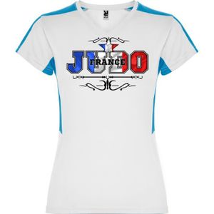 T-SHIRT MAILLOT DE SPORT T-shirt Judo Mode Couleurs France - Suzuka - Femme - Manches Courtes - Bleu & Blanc