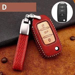 Coque clé,Étui pour clé de voiture en PU + TPU, housse pour porte clés  télécommande, pour VW Volkswagen Polo - Type A-red keychain - Cdiscount Auto