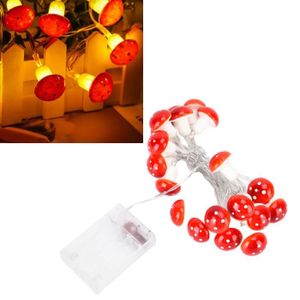 GUIRLANDE LUMINEUSE INT Tbest Guirlande lumineuse à LED 7.2ft 20 champignons rouges pour décoration Noël intérieure/extérieure