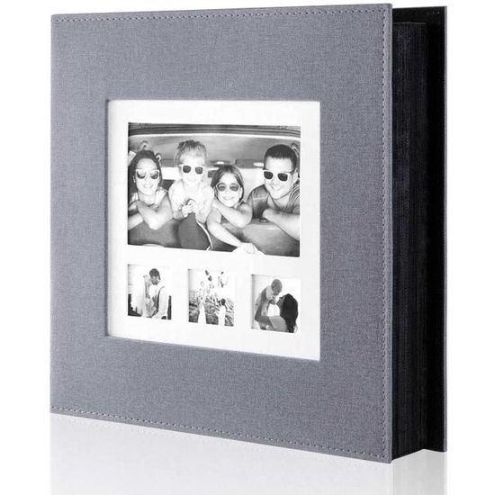 Album Photo 10x15 1000 Pochette, Grand Geant Format Lin Tissu Album pour Horizontal Vertical Photos (Beige