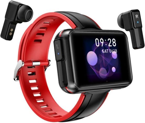 Montre Intelligente avec écouteurs sans Fil, écran Tactile de 1,54, Moniteur de Fitness avec fréquence Cardiaque, Sommeil, Casque Bluetooth TWS intégré avec Suppression du Bruit ENC, Double stéréo Montre Intelligente avec écouteurs sans Fil, écran Tactile de 1,54, Moniteur de Fitness avec fréquence Cardiaque, Sommeil, Casque Bluetooth TWS intégré avec Suppression du Bruit ENC, Double stéréo