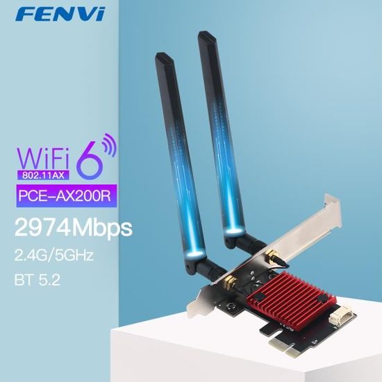 Carte WiFi 6 Intel AX200 - Double Bande 2400 Mbps - Pour PC Windows 10