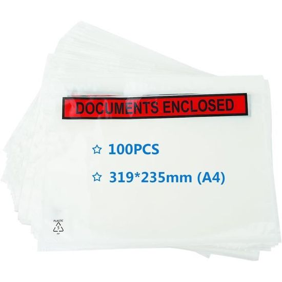 PACK4YA A4 Pochettes document Enclosed Enveloppes 319 x 225 mm Enveloppes autocollantes pour factures, Pochette envoie colis Exp22 - Beaux-Arts et Loisirs créatifs PACK4YA A4 Pochettes document Enclosed Enveloppes 319 x 225 mm Enveloppes autocollantes pour factures, Pochette envoie colis Exp22 - Beaux-Arts et Loisirs créatifs