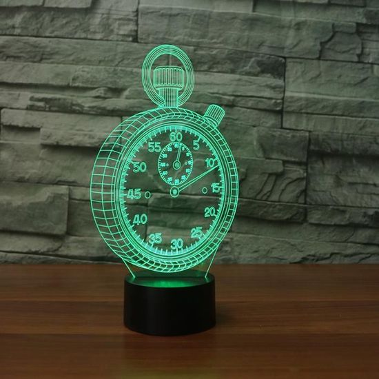 3D LED Hologramme Illusion Nuit Lumière 7 Couleurs Chambre Lampe Réveil Forme Lumière Tactile Accueil Table Lampe de Bureau