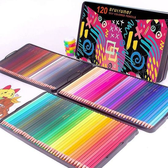 Brutfuner Lot de 120 crayons de couleur carrés pour livres de coloriage  pour adultes, étudiants ou enfants (120 couleurs) - Cdiscount Beaux-Arts et  Loisirs créatifs