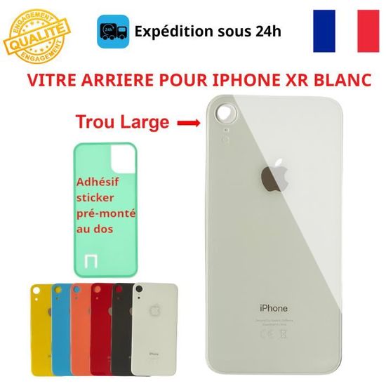 Vitre Arrière De Remplacement Pour IPhone 11 - Avec Gros Trou Noir Et Adhésif - Neuf