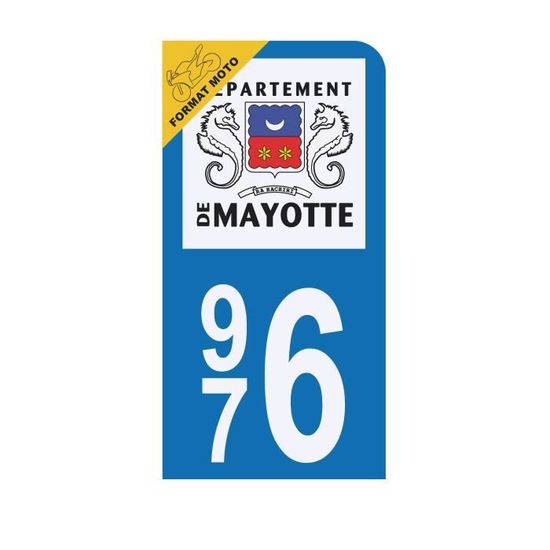 Autocollant Plaque Immatriculation Moto 64 Béarn - 2 Stickers Vinyle Haute Qualité - Dimensions 60x30mm