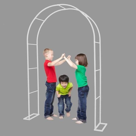 Arche De Jardin En Métal Avec Portillon - Structure Pour Rosiers Grimpants, 210 Cm H X 114 Cm L, Blanc Ou Noir, Robuste