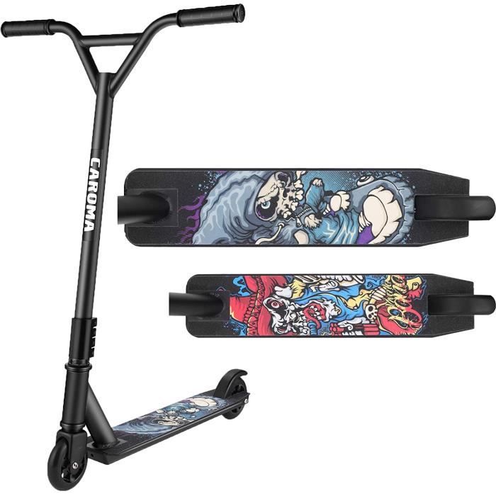 CAROMA Trottinette Freestyle Pro Stunt Scooter Trottinette Enfant et Adolescent, Guidon Rotatif à 360° - Résistante aux Acrobat A162