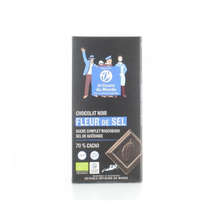 Chocolat noir fleur de sel - 100g