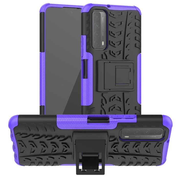 Coque Huawei P Smart 2021, Case avec Verre Trempé, TPU Robuste en Silicone Étui PC Hybrid Double Layer Housse.