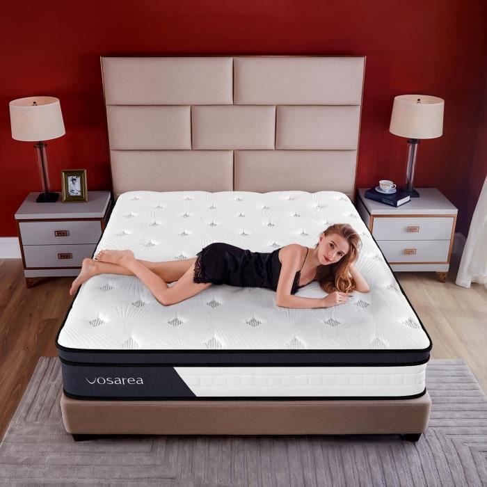 Luxe Matelas - 140X190 cm - Mousse à mémoire Épaisseur 25 cm - Blanc
