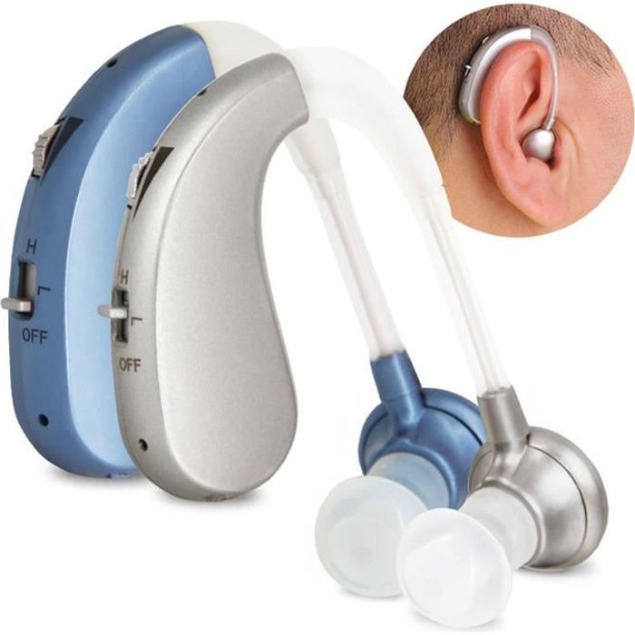 Amplificateurs aide auditive Rechargeable Bleu pour adultes aînés seniors