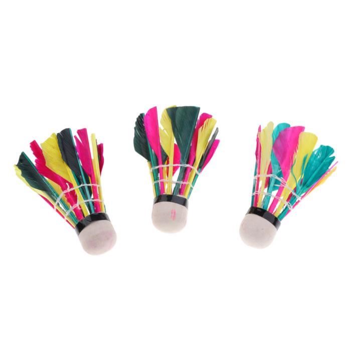 3 Pièces Plume Badminton Volants Boules Sport Training Game Multicolor