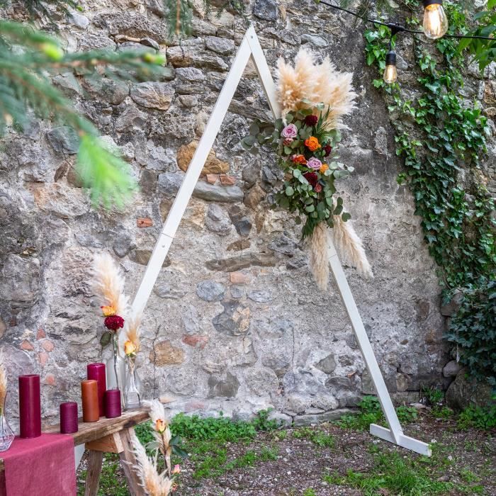 Mariage Arche - Grande Arche Mariage Bois Triangle 2,16M - Arche en bois pour décoration de Mariage - Arche Kit pour Ceremonie