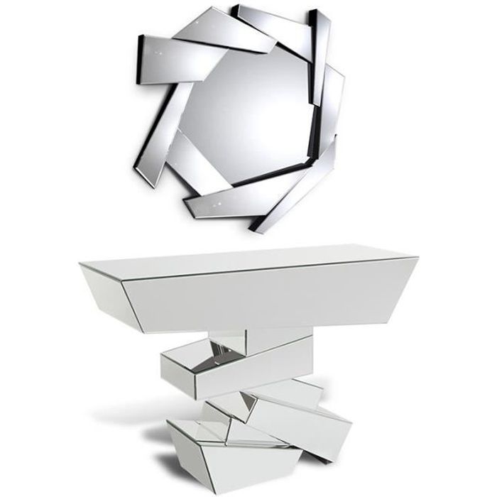 Ensemble Console et miroir design Pyramide