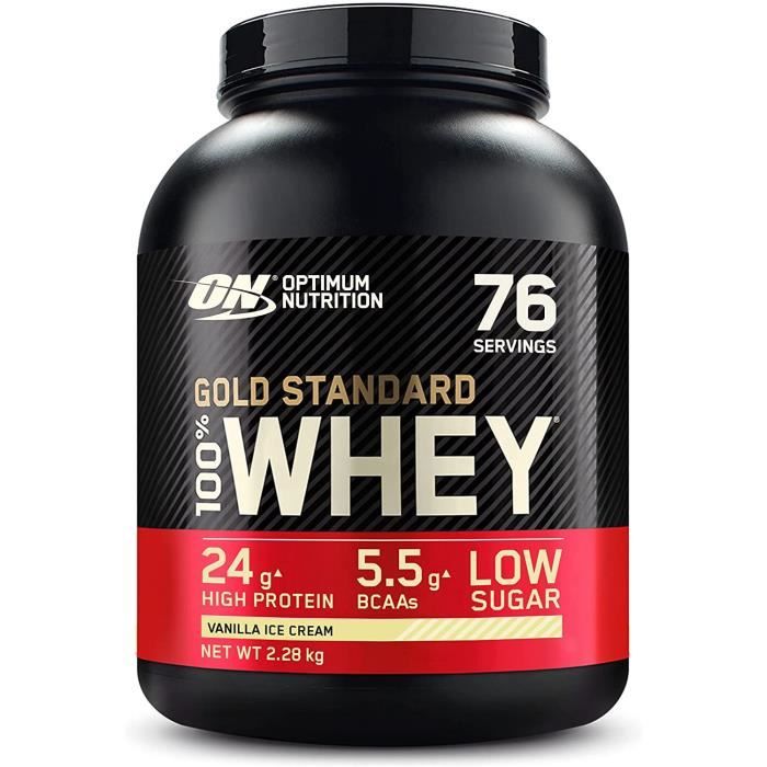 Optimum Nutrition Gold Standard 100% Whey Protéine en Poudre avec Whey Isolate, Proteines Musculation Prise de Masse, Van159