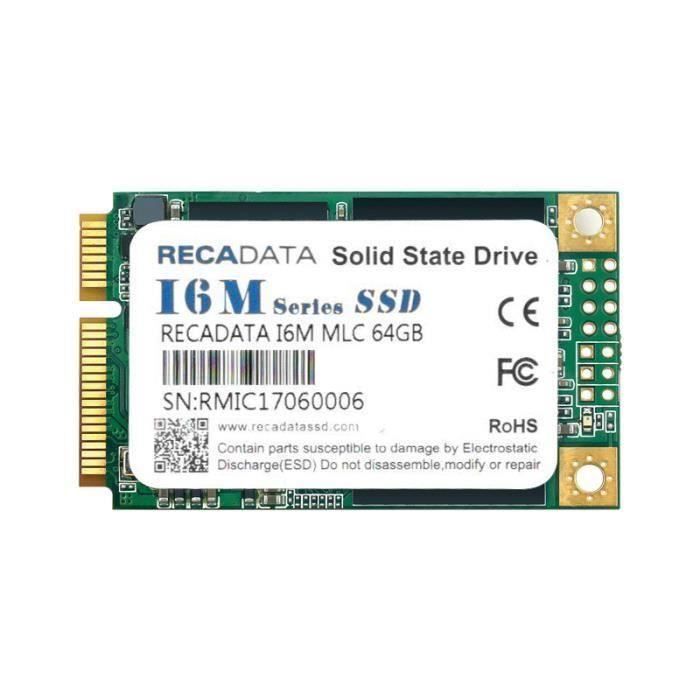 Disque Flash Interne SSD RECADATA MSATA III MLC Pour Mac OS Windows Vista 64 GO Top50673