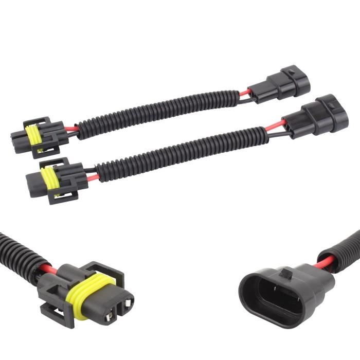Extentions d'alimentation TOMALL Led adaptateur Connecteur d'ampoule 9006 9005 à H11 H8 Harnais de câblage Retrofit pour 35431