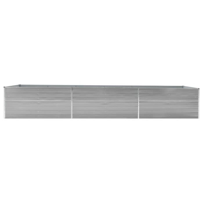 Haute qualité Bac A Fleur - Jardinière Acier galvanisé 480 x 80 x 45 cm Gris *270092