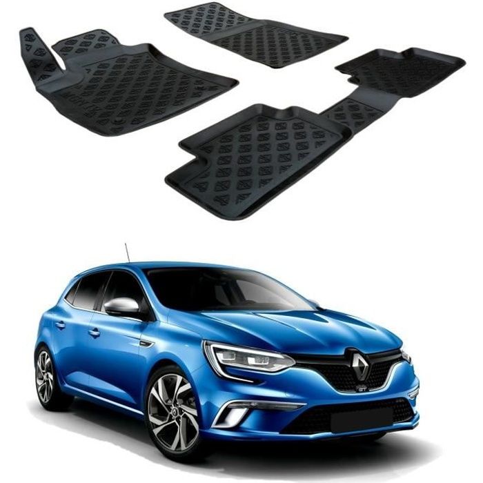 | 3D TAPIS DE SOL EN CAOUTCHOUC PREMIUM COMPATIBLE AVEC RENAULT MEGANE IV 2016-prés SCOUTT