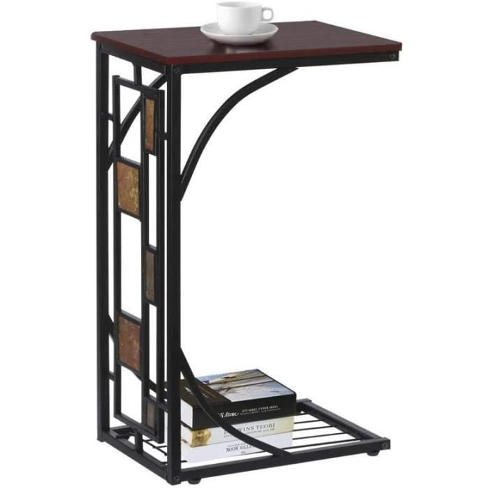 Table d'appoint à Café Snack Bout de Canapé 21 x 30,5 x 53 cm Table Basse Vintage Petite Desserte pour Salon Jardin Terrasse 460