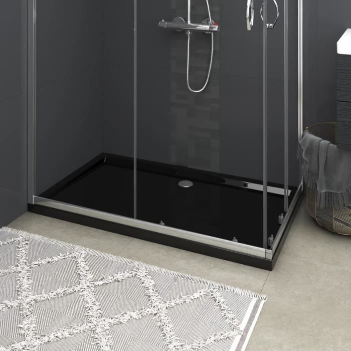 Haute qualité FLY28747 - Receveur Bac de douche Antidérapant - rectangulaire ABS Noir 70x120 cm