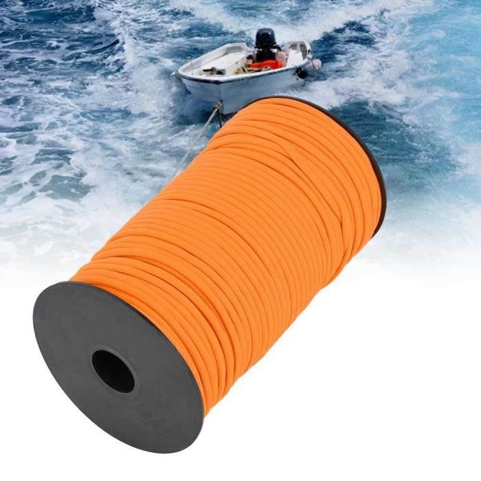 YOSOO Corde d'extérieur 100m 4mm Outdoor 7 Core Strand Core équipement de survie de corde d'escalade pour la randonnée (orange)
