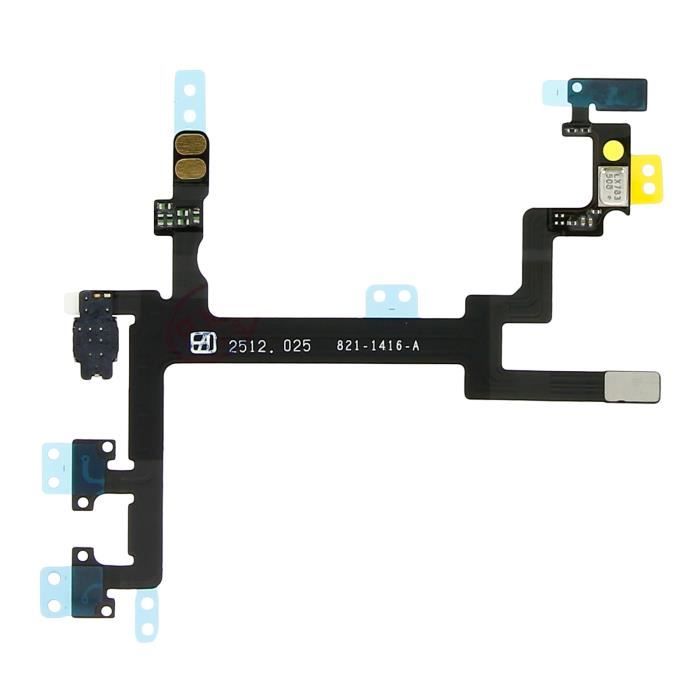 Nappe Power Bouton On/Off + Volume + Haut parleur + Flash pour Apple iPhone 5