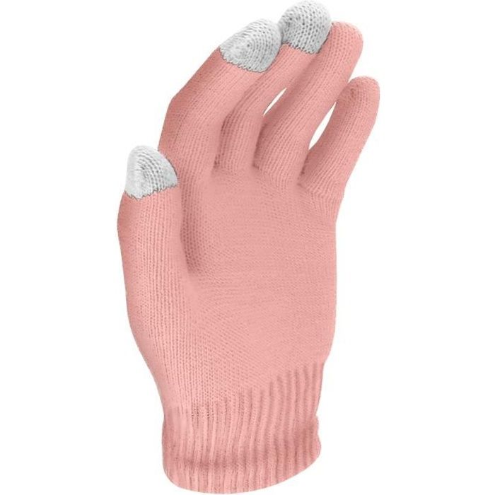 Gants Tactiles Universelle Fluidité Tactile Conservée Féminin Rose Clair