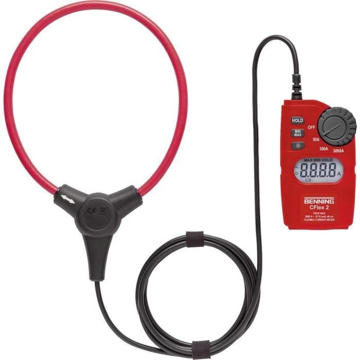 Pince ampèremétrique numérique Benning CFlex 2 CAT IV 600 V Affichage (nombre de points):3000