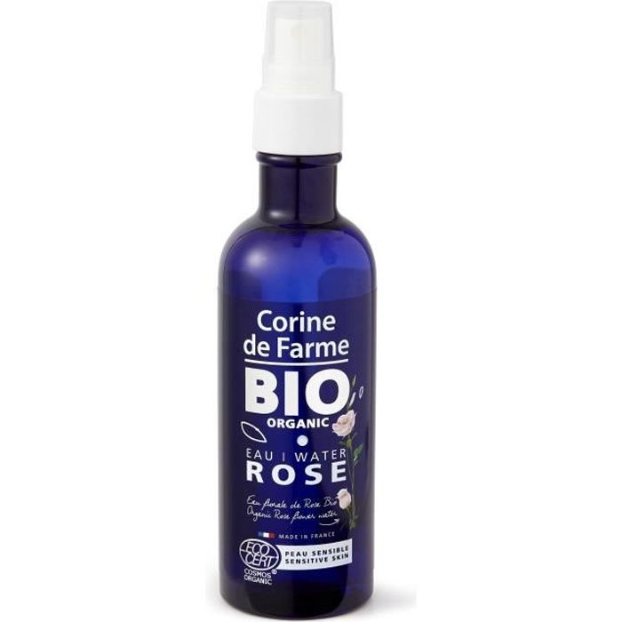 Corine de Farme - Eau de Rose Bio - Labellisée ECOCERT COSMOS Organic - Soin Démaquillant Hydratant - Anti-Rougeurs Peaux Sensibles