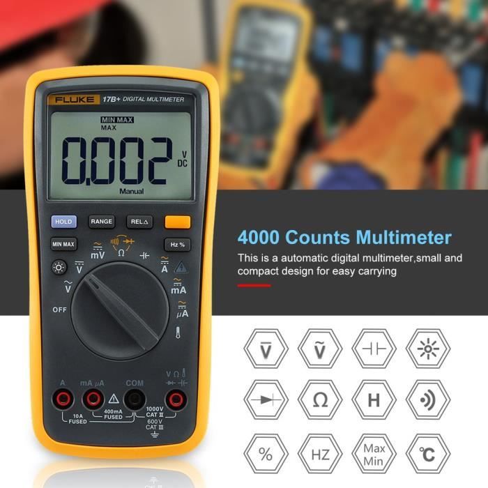 Auto Raging Voltage Tester, Measures Voltage, Current, Resistance, Continuity, Frequency, Capacitance, Temperature, Test Diodes, Tra