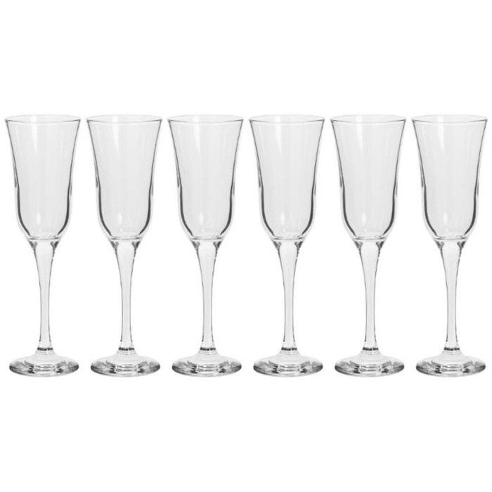 Lot de 6 Flûtes à Champagne -Ornella- 19cl Transparent