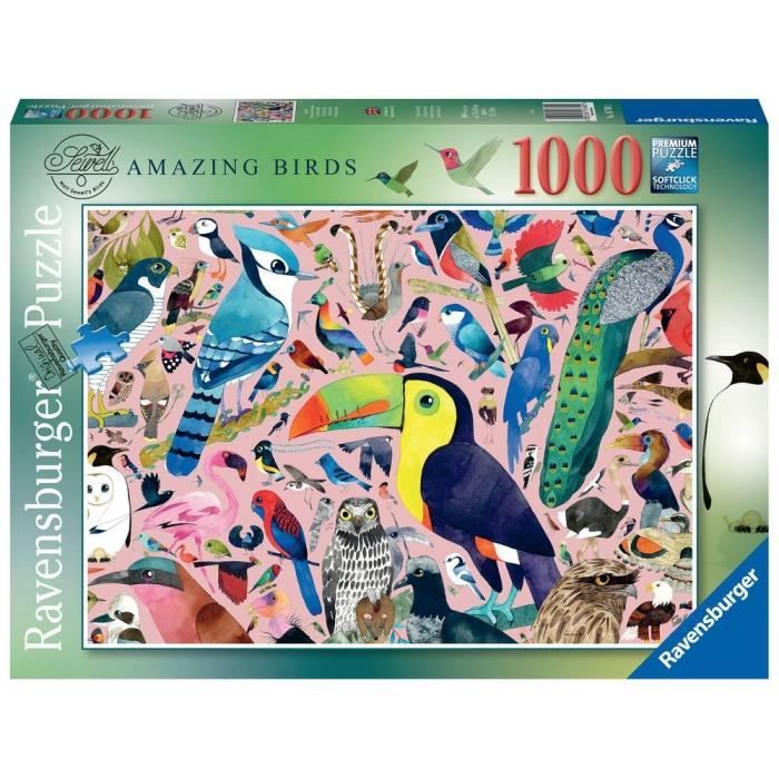 Ravensburger - Puzzle 1000 pièces - Oiseaux extraordinaires / Matt Sewell